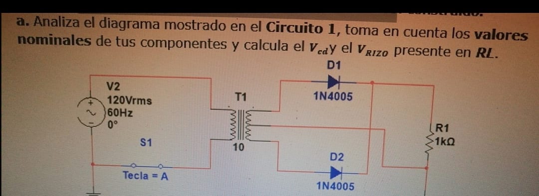 Como Encontrar Esos Voltajes En Un Rectificador De Onda Completa Con