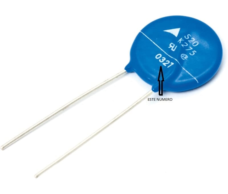 Numeración de abajo de un varistor s20 k275 Ingeniería Electrónica