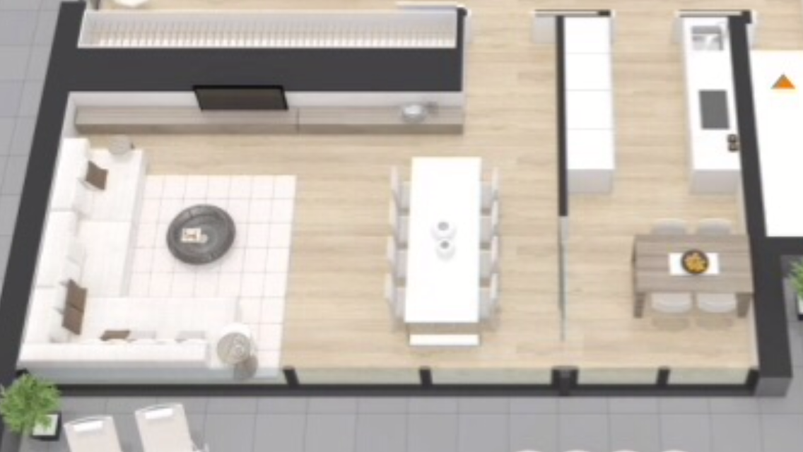 ¿Dónde coloco la TV y la chimenea en el salón rectangular siendo una de