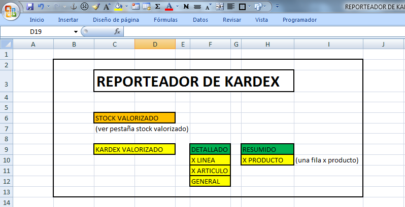 Macro REPORTEADOR Para Kardex Mensual Valorizado - Microsoft Excel ...