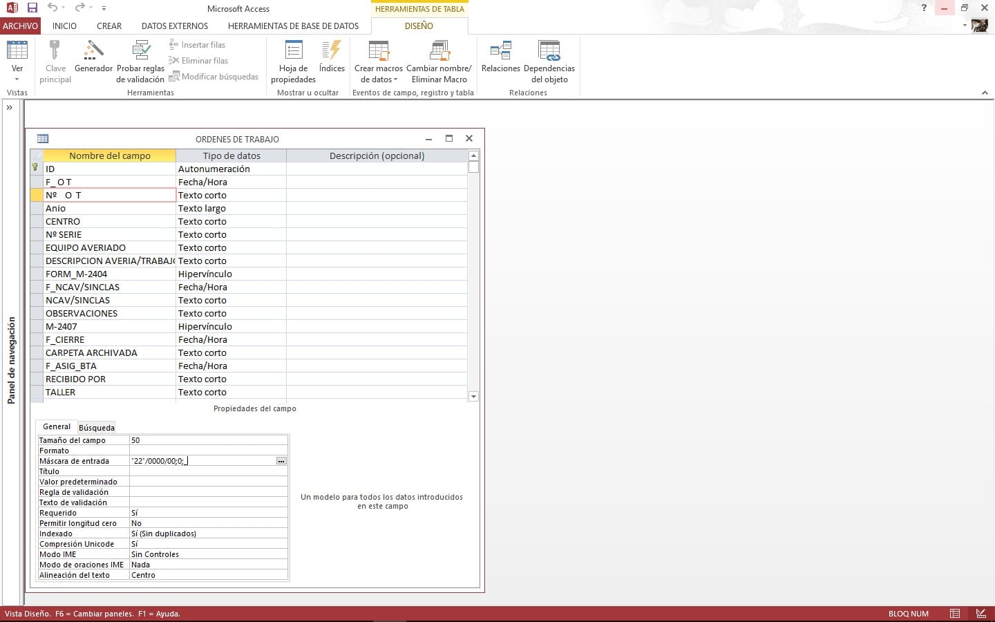 M scara De Entrada Que Se Actualize Con El A o Microsoft Access 