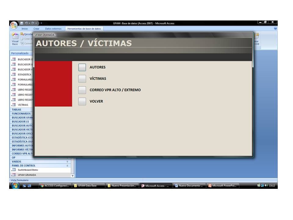 ACCESS Configuración del Panel de Control Microsoft Access ACCESS Configuración del Panel de Control Microsoft Access
