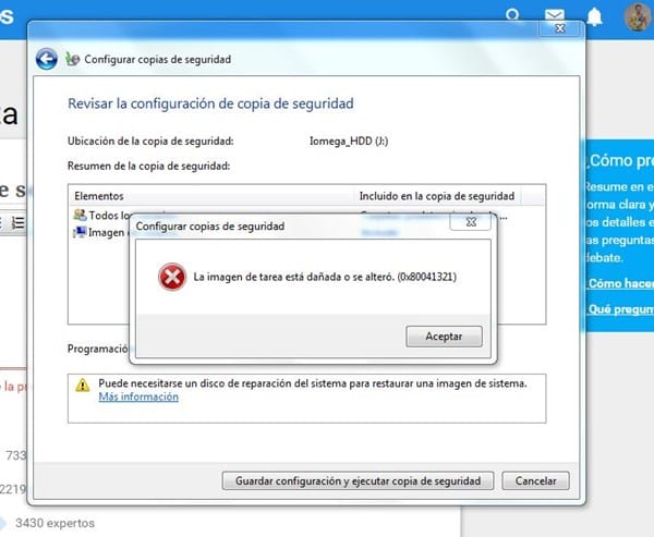 Error En Copia De Seguridad Windows 7 Sistemas Operativos
